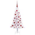 vidaXL Umelý vianočný stromček s 150 LED-i Biela 120 cm PVC a oceľ