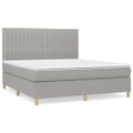 vidaXL Boxspring posteľ s matracom svetlosivá 100x200 cm látka