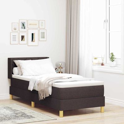vidaXL Posteľ s pružinovým rámom Tmavohnedá 200 x 80 cm látka