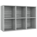 vidaXL Knižnica/komoda sivá sonoma 66x30x98 cm spracované drevo