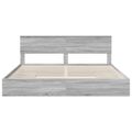 vidaXL Úložná posteľ Sivý Sonoma 200 x 200 cm Kompozitné drevo