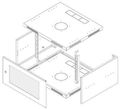 Stěnový skladací rozváděč SENSA LITE 12U 450 mm, dvere sklo, RAL 7035, SENSA-L-12U-545-11-G