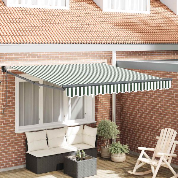vidaXL Markíza Zelená a biela 300 x 250 x 165 cm Polyester a kov