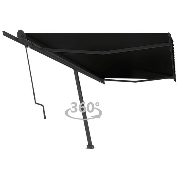 vidaXL Samostatne stojaca automatická markíza 500x350 cm antracitová