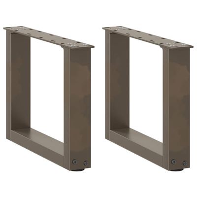 vidaXL Nohy konferenčného stolíka v tvare U, 2 ks, prírodná oceľ, 40 x (30-31) cm, oceľ