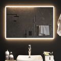 vidaXL Zrkadlo do kúpeľne s LED Priehľadná 90 x 60 cm tvrdené sklo