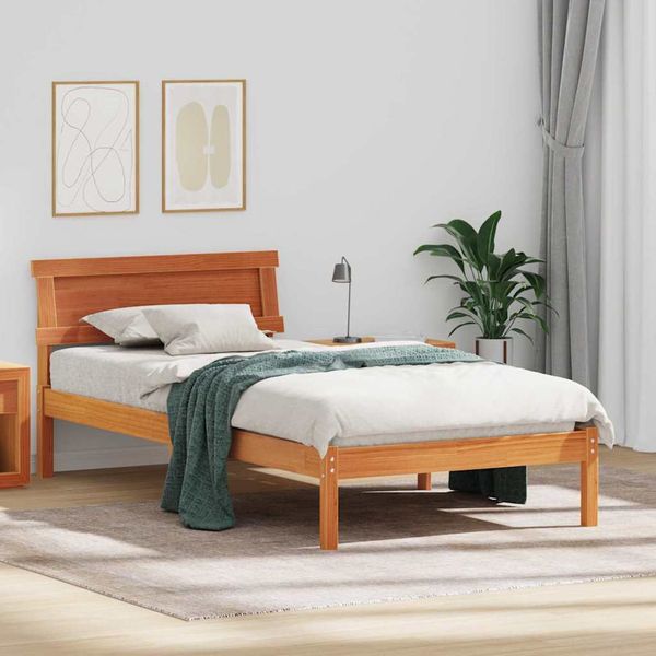 vidaXL Rám postele Včelí hnedý 100 x 200 cm Masívne borovicové drevo