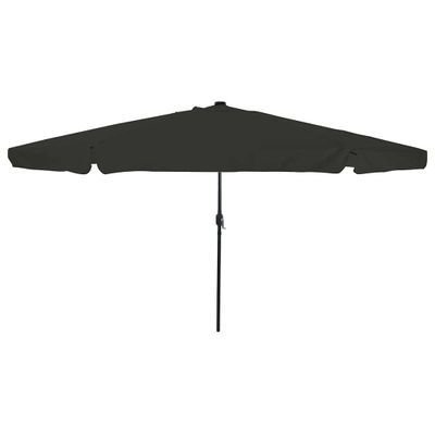 vidaXL Záhradný slnečník 395 x 395 x 245 cm Polyester Okrúhly Čierna
