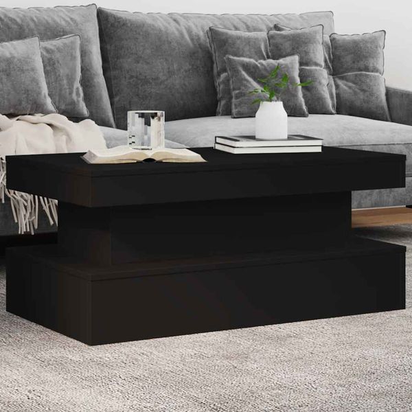 vidaXL Konferenčný stolík s LED svetlami čierny 90x50x40 cm