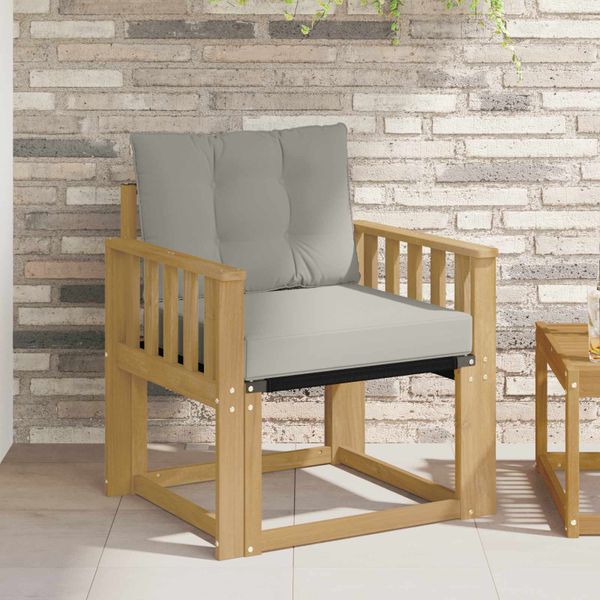 vidaXL Vonkajšia pohovka Masívne akáciové drevo a textilén Biela