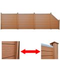vidaXL Záhradný plot, 3 štvorcové + 1 šikmý panel, WPC 679 cm, hnedý