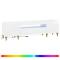 vidaXL LED TV kabinet Biela s vysokým leskom Kompozitné drevo