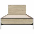vidaXL Posteľný rám dub sonoma 90x190 cm kompozitné drevo a kov