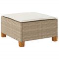 vidaXL záhradná stolička s vankúšom béžová 63,5x56x32 cm Poly ratan