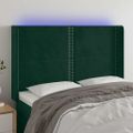 vidaXL Čelo postele s LED tmavozelené 147x16x118/128 cm zamat