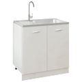 vidaXL Kuchynský drez s odkvapkávačom, strieborný 800x500x155 mm, oceľ