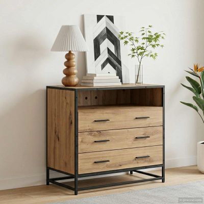 vidaXL Zásuvkový kabinet 3-Šuplík Dub artisan 70 x 41 x 70 cm