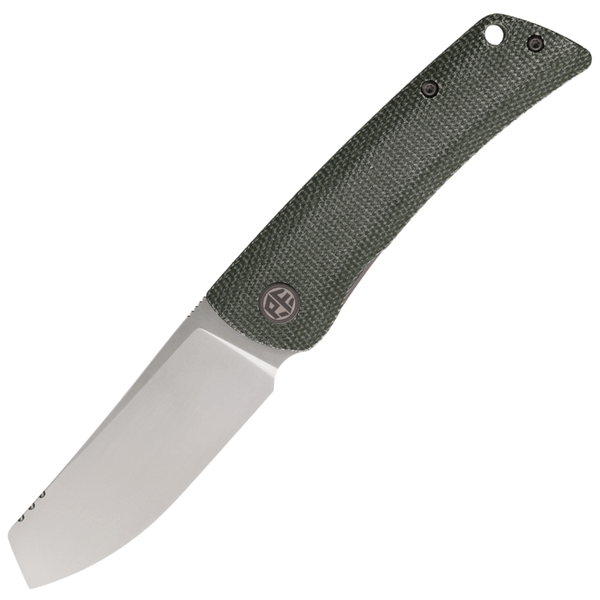 Petrified Fish PFE05GRMP Flavorist - Cleaver vreckový nôž 8 cm, Satin, zelená, Micarta