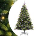 vidaXL Umelý skladací vianočný stromček 300 LED diód Zelená 210 cm