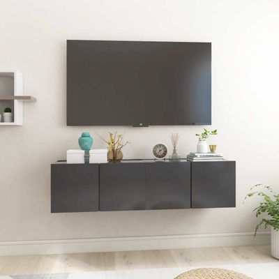 vidaXL Závesné TV skrinky 2 ks sivé 60x30x30 cm