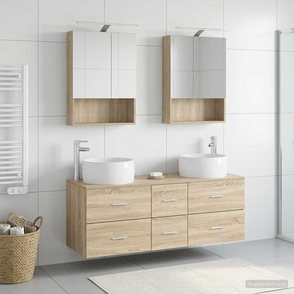 vidaXL Sada kúpeľňového nábytku 5 pcs Dub sonoma
