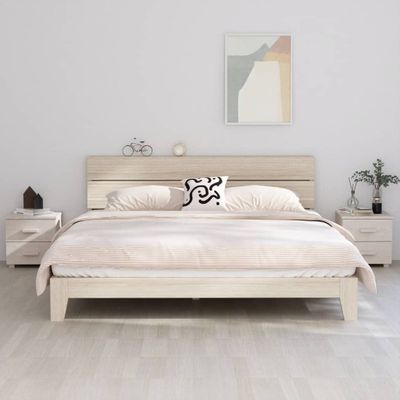 vidaXL Nočné stolíky HAMAR 2 ks, biele 40x35x44,5 cm, borovica