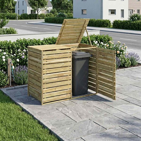 vidaXL Úložný priestor pre odpadkové nádoby na kolieskach pre 2 nádoby