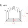 vidaXL Odnímateľný prístrešok pre hospodárske zvieratá tmavozelený 3,3x4,8 m PVC 550 g/m²
