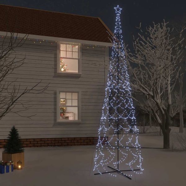 vidaXL Vianočný stromček kužeľ studené biele svetlo 3000 LED 230x800cm