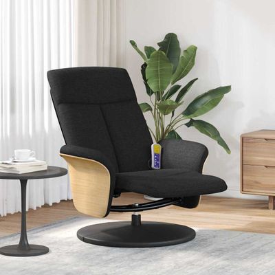 vidaXL Masážne relaxačné kreslo Čierna 79 x 87 x 104,5 cm látka