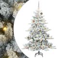 vidaXL Umelý Sklápací Vianočný Stromček Biela 150 cm PVC a oceľ