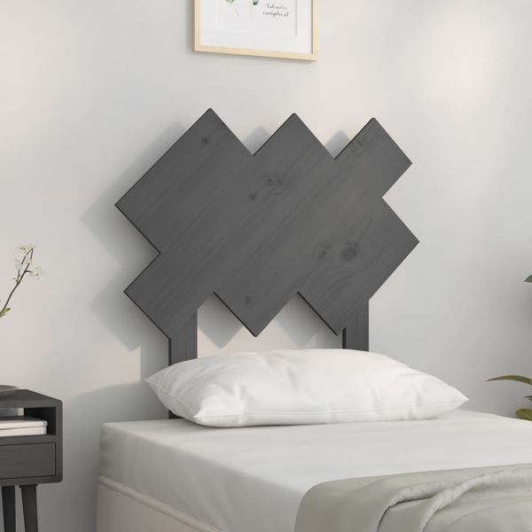 vidaXL Čelo postele sivé 72,5x3x81 cm masívna borovica