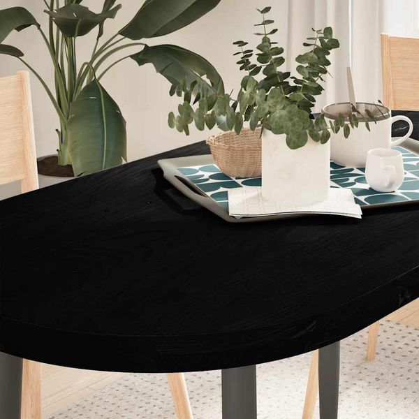 vidaXL Stolová doska tmavohnedá 120x60x4 cm dubový masív oválny