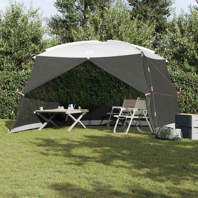 vidaXL Stan s moskytiérou so strechou Sivá 380 x 380 x 225 cm