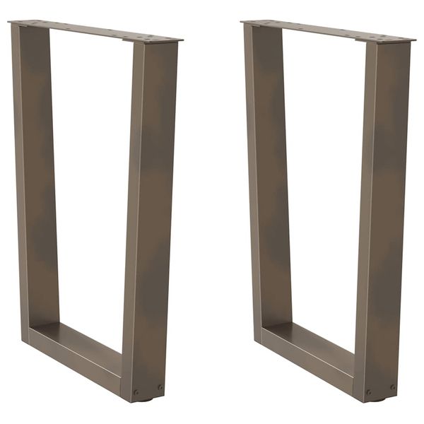 vidaXL Nohy k jedálenskému stolu v tvare V, 2 ks, prírodná oceľ, 60 x (72-73,3) cm, oceľ