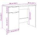vidaXL Stôl Old Wood 100x50x75 cm Engineered Wood