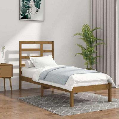 vidaXL Posteľný rám medovo-hnedý masívne drevo 90x200 cm