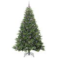 vidaXL Umelý vianočný stromček s 300 LED-i Zelená 210 cm PE a PVC