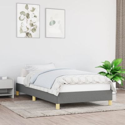 vidaXL Posteľ bez matraca tmavosivá 80x200 cm látka