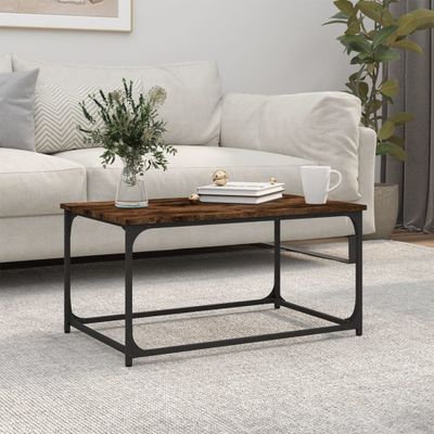 vidaXL Konferenčný stolík dymový dub 80x50x40 cm sprac. drevo a železo