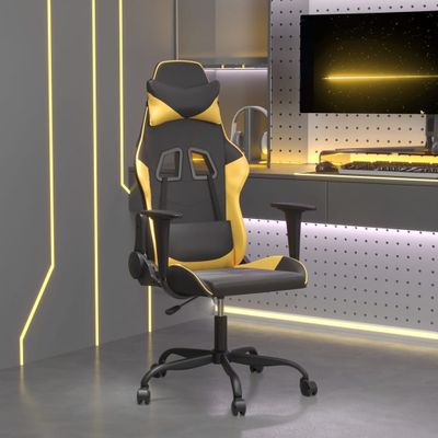 vidaXL Herná stolička čierna a zlatá umelá koža