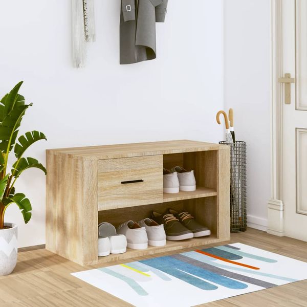 vidaXL Botník dub sonoma 80x35x45 cm spracované drevo