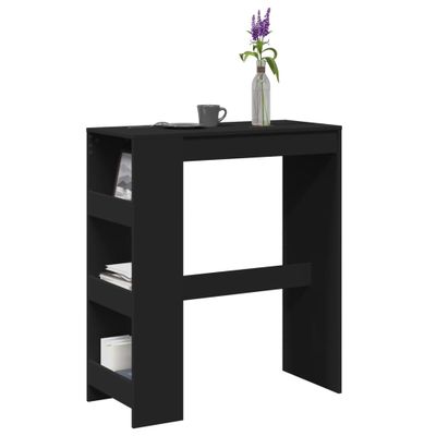 vidaXL Barový stôl s policami čierny 90x40x103,5 cm kompozitné drevo
