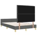 vidaXL Rám postele s čelnou doskou Tmavo šedá 120 x 190 cm látka
