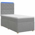 vidaXL Posteľ boxspring s matracom Svetlosivá 100 x 200 cm Látka