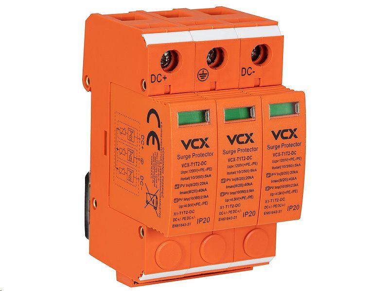Přepěťová ochrana VCX DC třída T1T2 (B+C) 3P 1200V 5kA