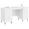 vidaXL Stôl Biela s vysokým leskom 142,5 x 50 x 75 cm Kompozitné drevo
