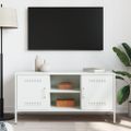 vidaXL TV skrinka biela 100,5x39x50,5 cm oceľ