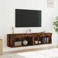 vidaXL TV skrinky s LED svetlami 2 ks dymový dub 60x30x30 cm
