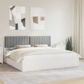 vidaXL Rám postele s čalúneným čelom Svetlosivá 200 x 200 cm